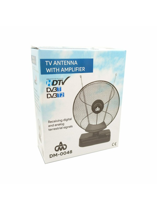 DM-0048 Εσωτερική Κεραία Τηλεόρασης (απαιτεί τροφοδοσία) σε Μαύρο Χρώμα Σύνδεση με Ομοαξονικό (Coaxial) Καλώδιο DM-0048 Εσωτερική Κεραία Τηλεόρασης (απαιτεί τροφοδοσία) σε Μαύρο Χρώμα Σύνδεση με Ομοαξονικό (Coaxial) Καλώδιο