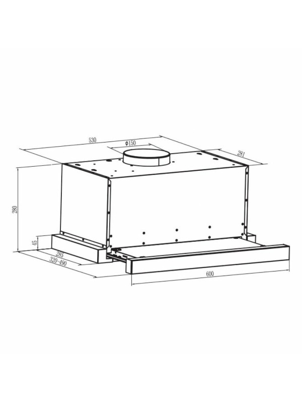 Gruppe Forte Συρόμενος Απορροφητήρας 60cm Inox Κωδικός: S-3003C-A06-M13-600 Gruppe Forte Συρόμενος Απορροφητήρας 60cm Inox Κωδικός: S-3003C-A06-M13-600
