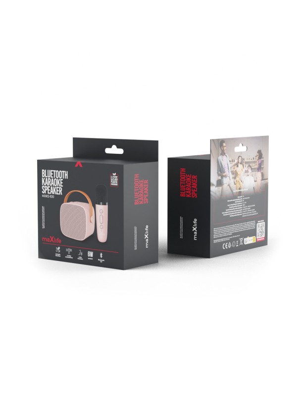 Maxlife Σύστημα Karaoke με Ασύρματo Μικρόφωνo MXKS-100 σε Ροζ Χρώμα