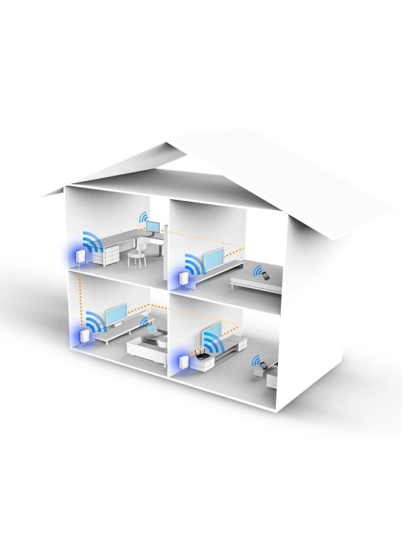 TP-LINK TL-WPA4220T KIT v1 Powerline Τριπλό για Ασύρματη Σύνδεση Wi‑Fi 4 και 2 Θύρες Ethernet