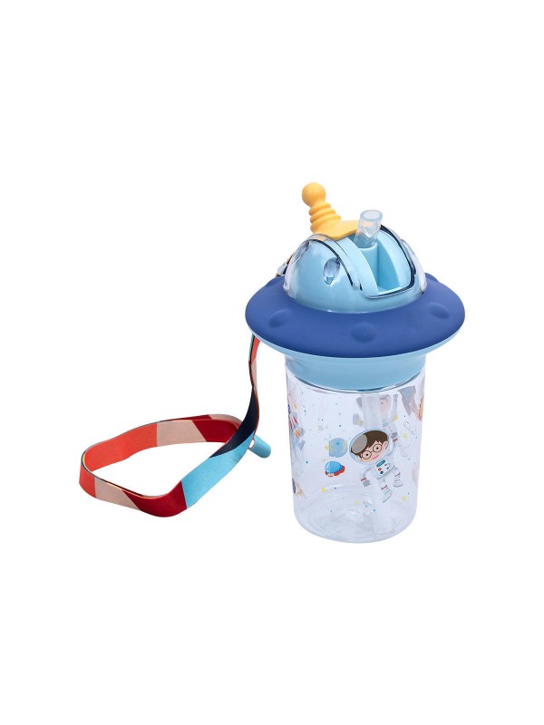 Estia Astro Παιδικό Παγούρι Πλαστικό με Καλαμάκι Μπλε 450ml 01-10843