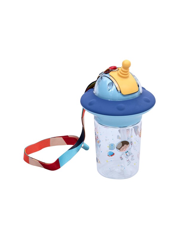 Estia Astro Παιδικό Παγούρι Πλαστικό με Καλαμάκι Μπλε 450ml 01-10843