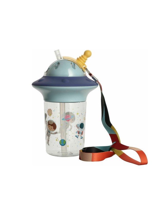 Estia Astro Παιδικό Παγούρι Πλαστικό με Καλαμάκι Μπλε 450ml 01-10843