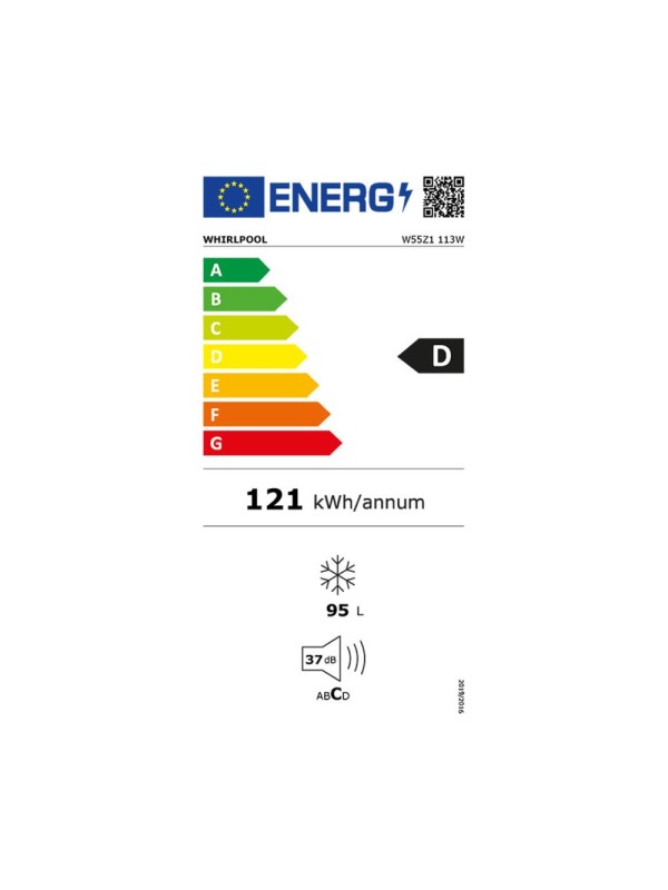 Whirlpool W55Z1 113W Όρθιος Καταψύκτης 95lt