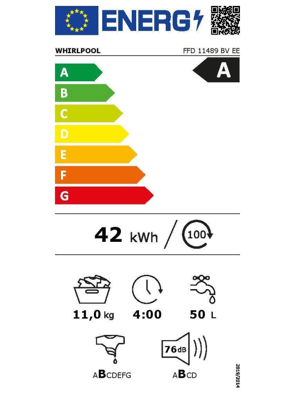 Whirlpool FFD 11489 BV EE Πλυντήριο Ρούχων 11kg με Τεχνολογία Ατμού 1400 Στροφών FreshCare+ 6999168574 Whirlpool FFD 11489 BV EE Πλυντήριο Ρούχων 11kg με Τεχνολογία Ατμού 1400 Στροφών FreshCare+ 6999168574