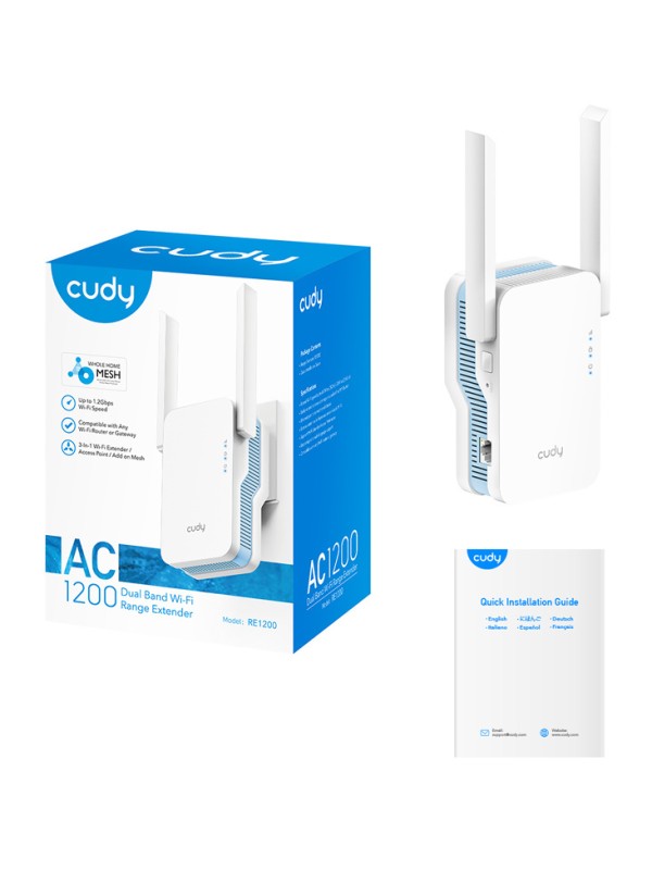 Cudy RE1200 Mesh WiFi Extender Dual Band (2.4 & 5GHz) 1200Mbps