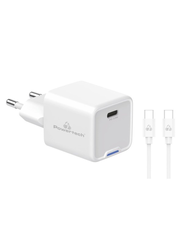 Powertech Φορτιστής GaN με Θύρα USB-C και Καλώδιο USB-C - USB-C 33W Quick Charge 2.0 / Quick Charge 3.0 Λευκός (PT-1225) Powertech Φορτιστής GaN με Θύρα USB-C και Καλώδιο USB-C - USB-C 33W Quick Charge 2.0 / Quick Charge 3.0 Λευκός (PT-1225)