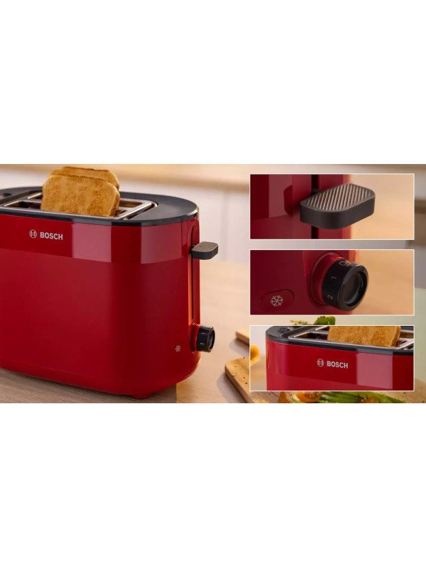 Bosch MyMoment Φρυγανιέρα 2 Θέσεων TAT 2 M 124 950W Κόκκινη Bosch MyMoment Φρυγανιέρα 2 Θέσεων TAT 2 M 124 950W Κόκκινη