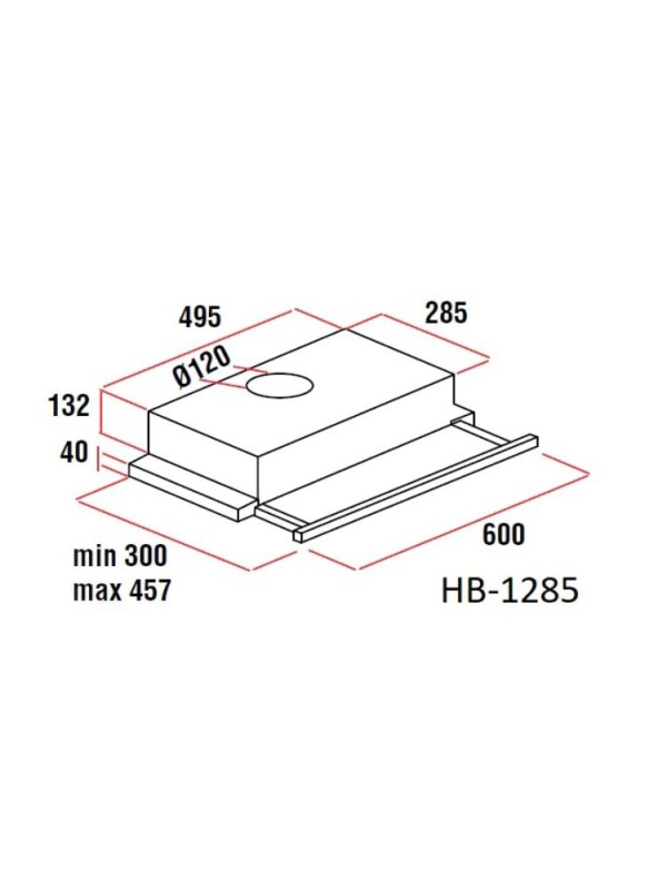 Hausberg HB-1285INOX Συρόμενος Απορροφητήρας 60cm με 2 Μοτέρ Inox