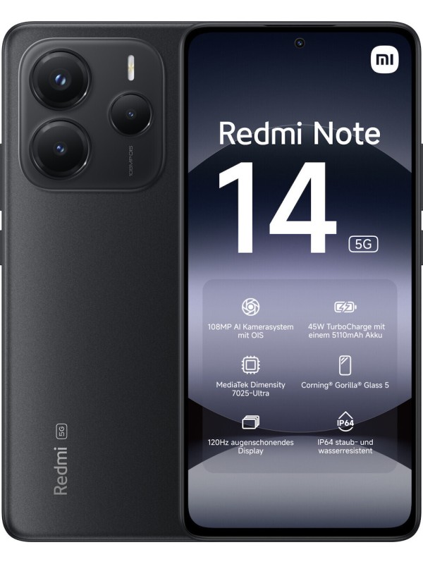 Xiaomi Redmi Note 14 NFC 5G Dual SIM (6/128GB) Midnight Black Xiaomi Redmi Note 14 NFC 5G Dual SIM (6/128GB) Midnight Black