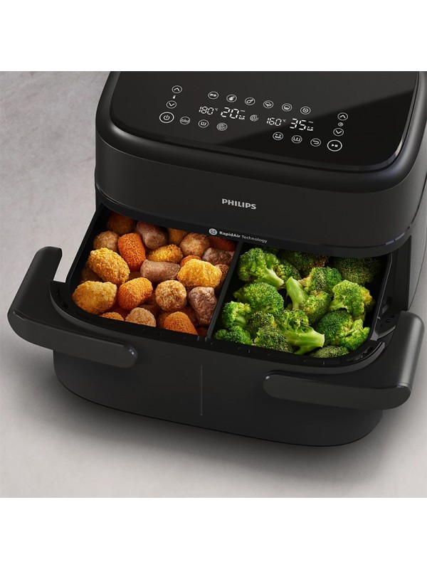 Philips Air Fryer με Διπλό Αποσπώμενο Κάδο 7.1lt Μαύρο NA154/00