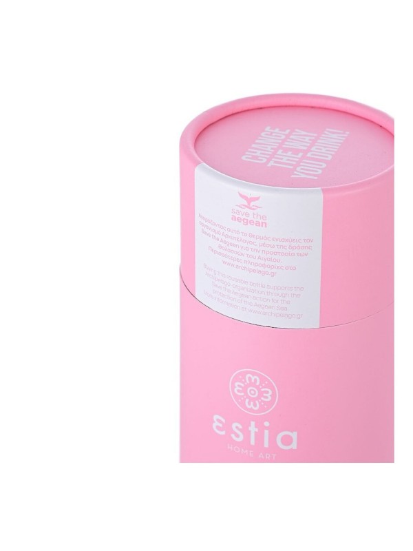 Estia Travel Flask Lite Save the Aegean Ανακυκλώσιμο Μπουκάλι Θερμός Ανοξείδωτο BPA Free 500ml Blossom Rose 01-18030 Estia Travel Flask Lite Save the Aegean Ανακυκλώσιμο Μπουκάλι Θερμός Ανοξείδωτο BPA Free 500ml Blossom Rose 01-18030