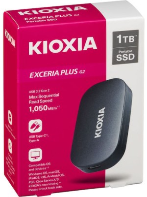 Kioxia EXCERIA PLUS G2 USB 3.2 / USB-C Εξωτερικός SSD 1TB Μαύρο Kioxia EXCERIA PLUS G2 USB 3.2 / USB-C Εξωτερικός SSD 1TB Μαύρο