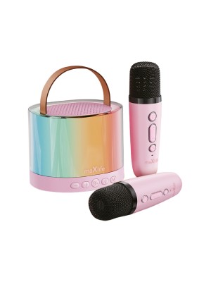 Maxlife Ηχείο Karaoke με Ασύρματα Μικρόφωνα και Εφέ Φωτισμού MXKS-200 σε Ροζ Χρώμα