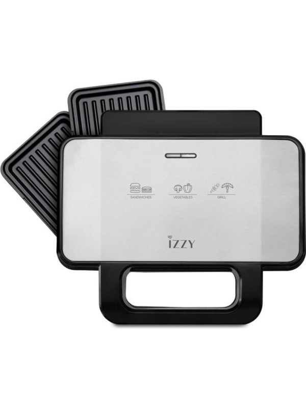 Izzy IZ-2036 Τοστιέρα Γκριλιέρα με Αποσπώμενες Πλάκες 1000W Inox