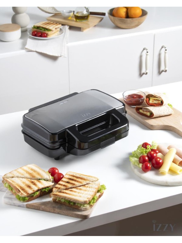 Izzy IZ-2036 Τοστιέρα Γκριλιέρα με Αποσπώμενες Πλάκες 1000W Inox