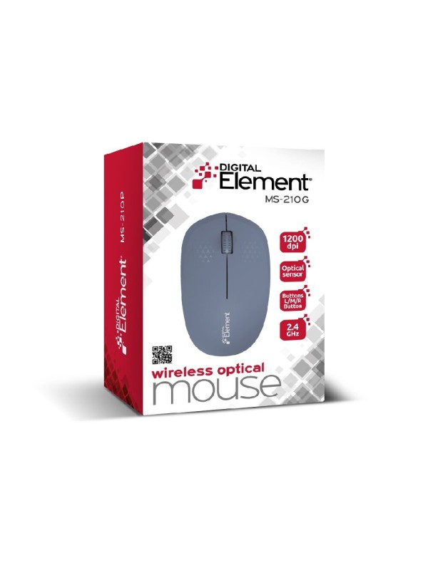 Element MS-210 Ασύρματο Εργονομικό Ποντίκι Γκρι