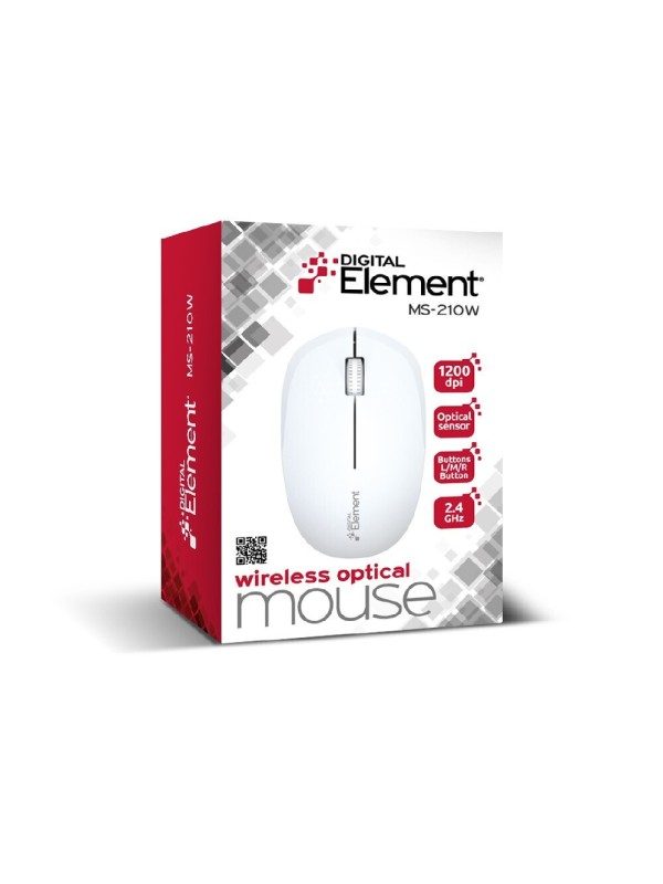 Element MS-210 Ασύρματο Εργονομικό Ποντίκι Λευκό