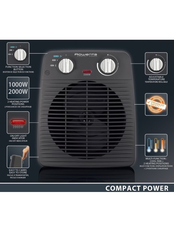 Rowenta Compact Power SO 2210 Αερόθερμο Δωματίου Δαπέδου 2000W Rowenta Compact Power SO 2210 Αερόθερμο Δωματίου Δαπέδου 2000W