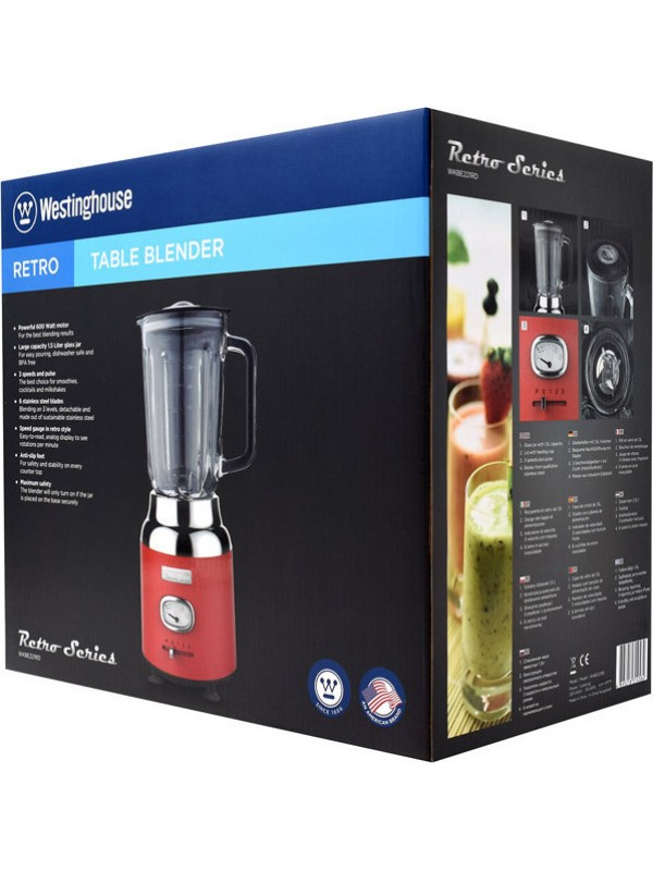 Westinghouse Μπλέντερ για Smoothies με Γυάλινη Κανάτα 1.5lt 600W Κόκκινο WKBE221RD Westinghouse Μπλέντερ για Smoothies με Γυάλινη Κανάτα 1.5lt 600W Κόκκινο WKBE221RD