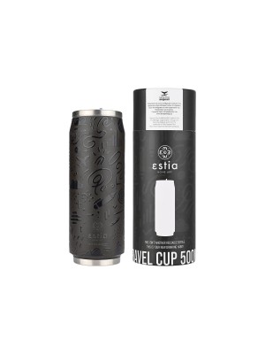 Estia Travel Cup Save the Aegean Ποτήρι Θερμός Ανοξείδωτο 500ml Noir echo με Καλαμάκι 01-22631 Estia Travel Cup Save the Aegean Ποτήρι Θερμός Ανοξείδωτο 500ml Noir echo με Καλαμάκι 01-22631