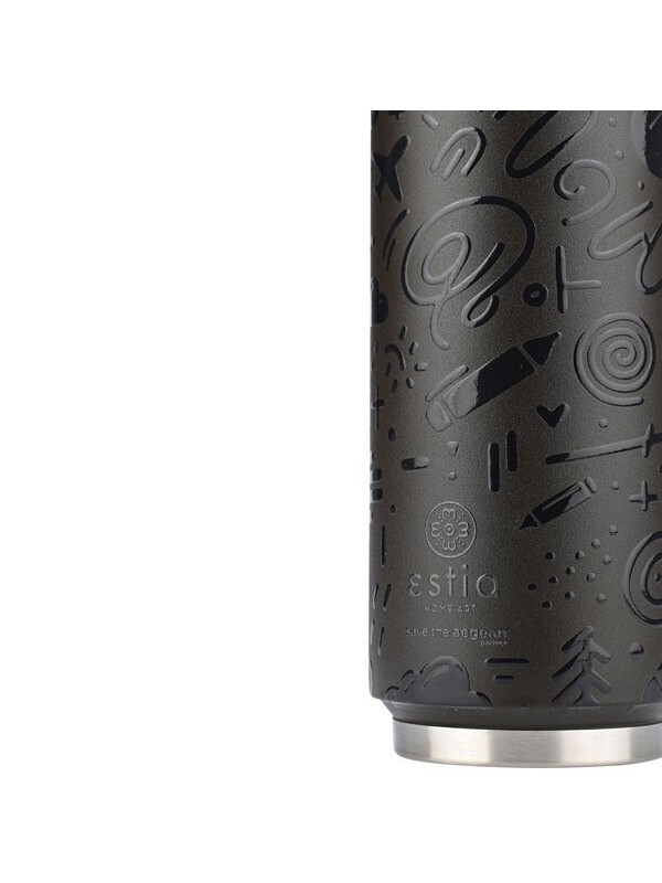 Estia Travel Cup Save the Aegean Ποτήρι Θερμός Ανοξείδωτο 500ml Noir echo με Καλαμάκι 01-22631 Estia Travel Cup Save the Aegean Ποτήρι Θερμός Ανοξείδωτο 500ml Noir echo με Καλαμάκι 01-22631