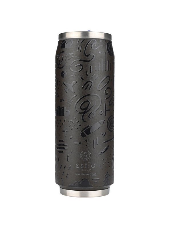 Estia Travel Cup Save the Aegean Ποτήρι Θερμός Ανοξείδωτο 500ml Noir echo με Καλαμάκι 01-22631 Estia Travel Cup Save the Aegean Ποτήρι Θερμός Ανοξείδωτο 500ml Noir echo με Καλαμάκι 01-22631