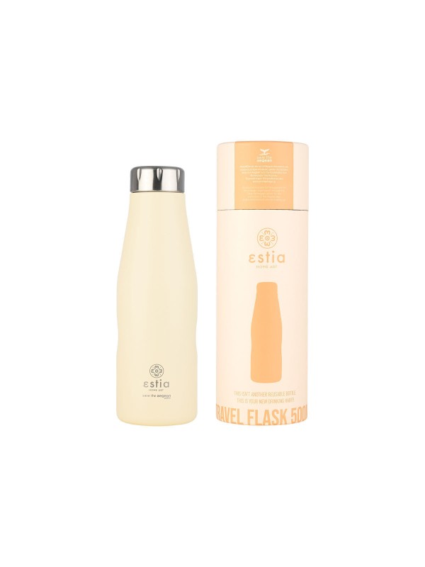 Estia Travel Flask Save the Aegean Ανακυκλώσιμο Μπουκάλι Θερμός Ανοξείδωτο BPA Free 500ml Lily white 01-23430 Estia Travel Flask Save the Aegean Ανακυκλώσιμο Μπουκάλι Θερμός Ανοξείδωτο BPA Free 500ml Lily white 01-23430