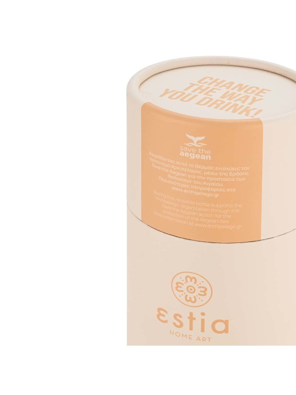 Estia Travel Flask Save the Aegean Ανακυκλώσιμο Μπουκάλι Θερμός Ανοξείδωτο BPA Free 500ml Lily white 01-23430 Estia Travel Flask Save the Aegean Ανακυκλώσιμο Μπουκάλι Θερμός Ανοξείδωτο BPA Free 500ml Lily white 01-23430