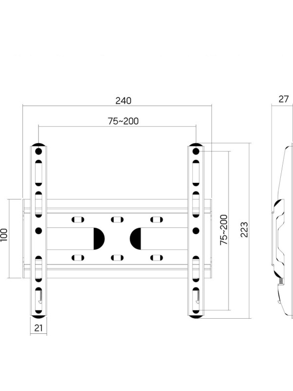 DM Pro DM-2343F Βάση Τηλεόρασης Τοίχου έως 43" και 45kg Μαύρο DM Pro DM-2343F Βάση Τηλεόρασης Τοίχου έως 43" και 45kg Μαύρο