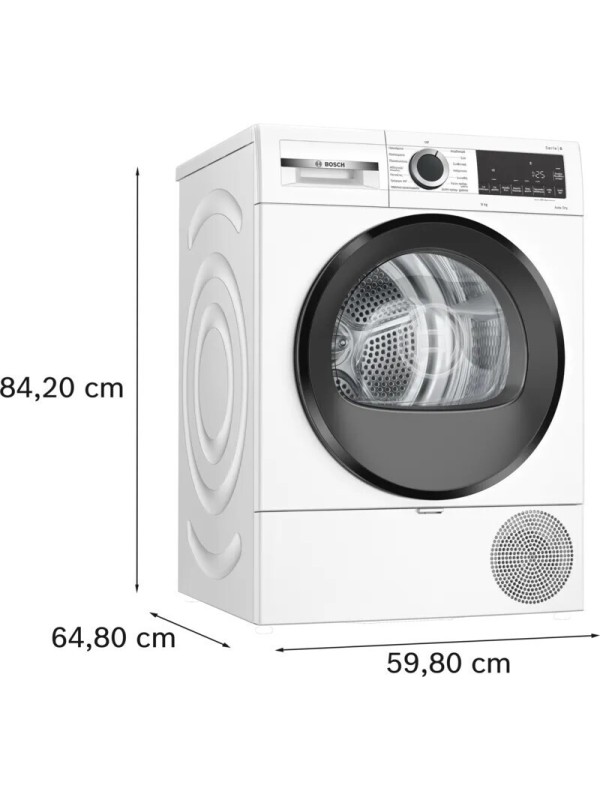 Bosch Serie 6 WQG 24201 Στεγνωτήριο 9kg A++ με Αντλία Θερμότητας Bosch Serie 6 WQG 24201 Στεγνωτήριο 9kg A++ με Αντλία Θερμότητας