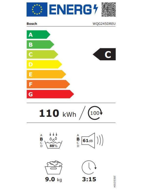 Στεγνωτήριο Bosch Serie 6 WQG 245 DREU 9kg με Αντλία Θερμότητας Στεγνωτήριο Bosch Serie 6 WQG 245 DREU 9kg με Αντλία Θερμότητας