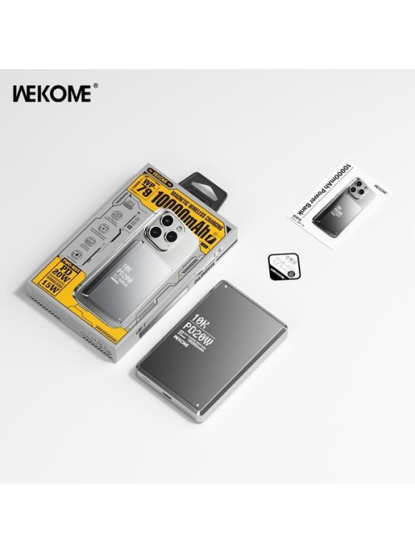 WK WP-79 MagSafe Power Bank 10000mAh 20W με Θύρα USB-C Power Delivery Γκρι 250813