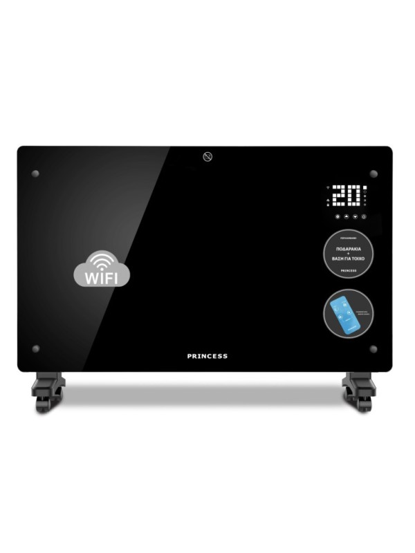 Princess Θερμοπομπός Τοίχου 2500W με Ηλεκτρονικό Θερμοστάτη και WiFi 85x55cm Μαύρο