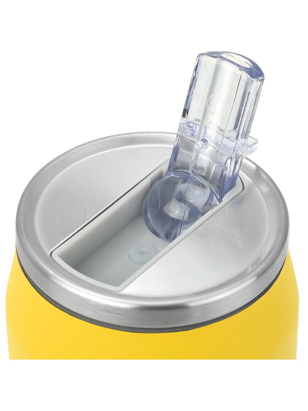 Estia Travel Cup Save the Aegean Ανακυκλώσιμο Ποτήρι Θερμός Ανοξείδωτο / Πλαστικό BPA Free 500ml Aek Bc Edition με Καλαμάκι