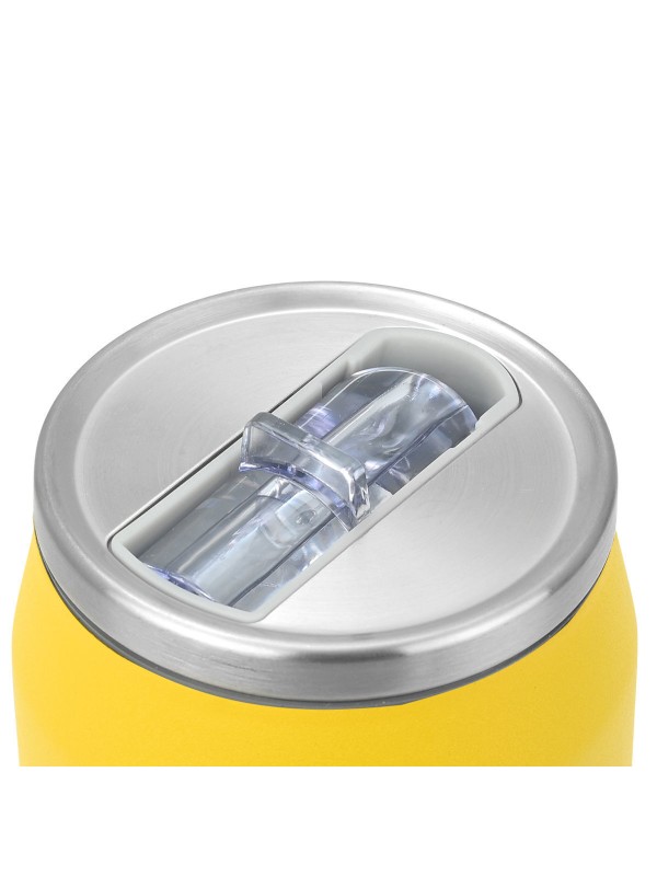 Estia Travel Cup Save the Aegean Ανακυκλώσιμο Ποτήρι Θερμός Ανοξείδωτο / Πλαστικό BPA Free 500ml Aek Bc Edition με Καλαμάκι