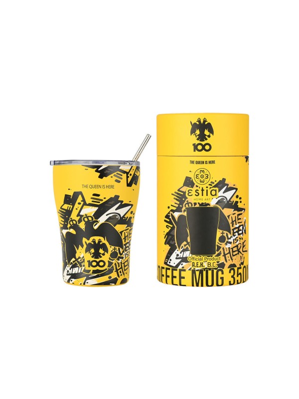 Estia Travel Mug Save The Aegean Ποτήρι Θερμός Ανοξείδωτο BPA Free 350ml AEK BC Edition The Queen is Here με Καλαμάκι 00-27261 Estia Travel Mug Save The Aegean Ποτήρι Θερμός Ανοξείδωτο BPA Free 350ml AEK BC Edition The Queen is Here με Καλαμάκι 00-27261