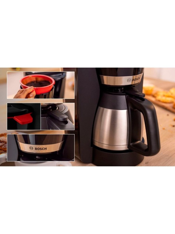 Καφετιέρα Φίλτρου Bosch TKA 6 M 273 ΘΕΡΜΟΣ ΜΑΥΡΗ  1000W