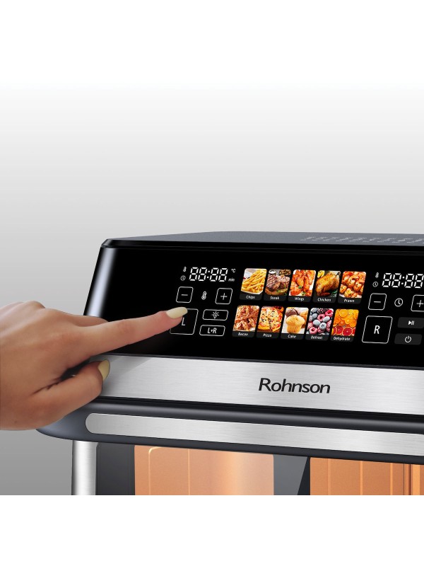Rohnson Air Fryer με Διπλό Αποσπώμενο Κάδο 12lt Ασημί R-2882 Rohnson Air Fryer με Διπλό Αποσπώμενο Κάδο 12lt Ασημί R-2882