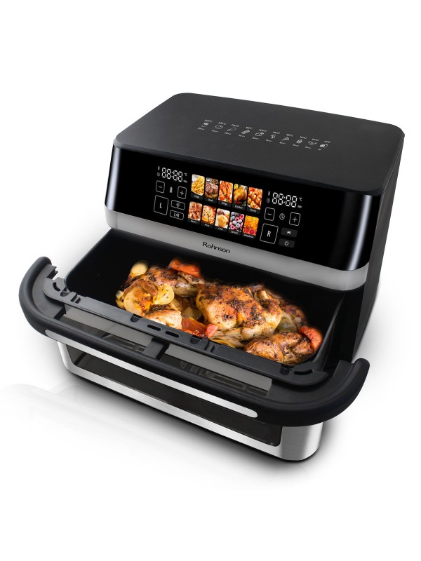 Rohnson Air Fryer με Διπλό Αποσπώμενο Κάδο 12lt Ασημί R-2882 Rohnson Air Fryer με Διπλό Αποσπώμενο Κάδο 12lt Ασημί R-2882