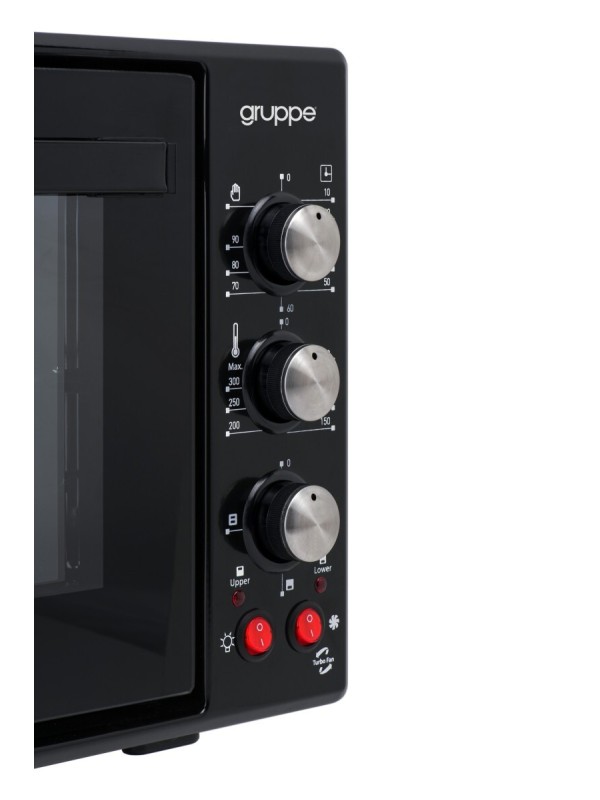 Gruppe I-28TTFL Ηλεκτρικό Φουρνάκι 50lt Χωρίς Εστίες με Αέρα Μαύρο