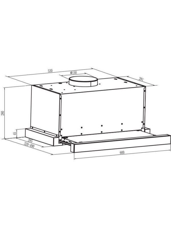 Gruppe Απορροφητηρας Forte I-Black S-3003F-A06-M13-600 2X1,5W Led Gruppe Απορροφητηρας Forte I-Black S-3003F-A06-M13-600 2X1,5W Led