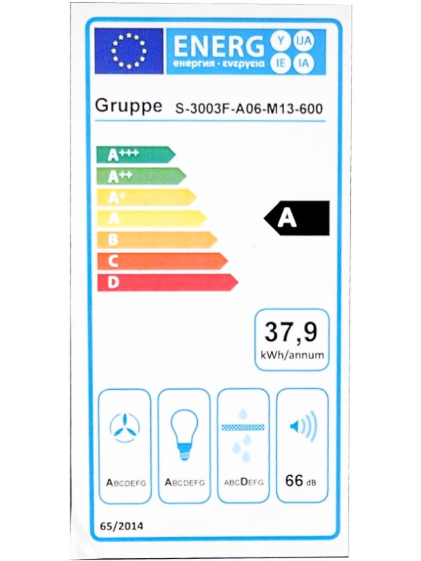 Gruppe Απορροφητηρας Forte I-Black S-3003F-A06-M13-600 2X1,5W Led Gruppe Απορροφητηρας Forte I-Black S-3003F-A06-M13-600 2X1,5W Led