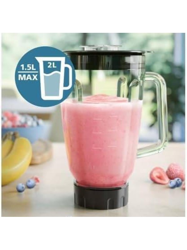 Philips Μπλέντερ για Smoothies με Γυάλινη Κανάτα 2lt 1200W Μαύρο HR3040/00