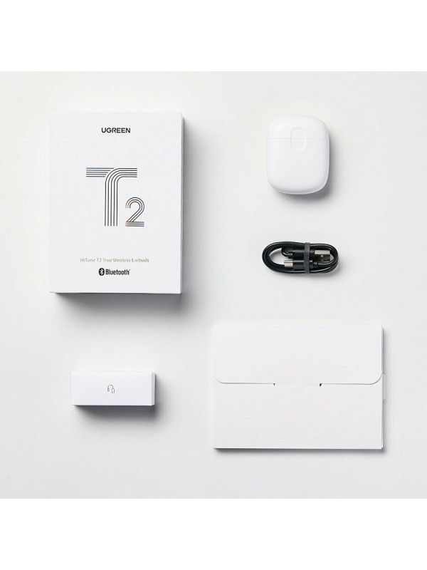 Ugreen HiTune T2 Earbud Bluetooth Handsfree Ακουστικά με Αντοχή στον Ιδρώτα και Θήκη Φόρτισης Μαύρα 340308