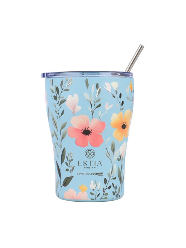 Estia Coffee Mug Save The Aegean Ανακυκλώσιμο Ποτήρι Θερμός Ανοξείδωτο BPA Free 350ml Sky Garden με Καλαμάκι 01-31695 Estia Coffee Mug Save The Aegean Ανακυκλώσιμο Ποτήρι Θερμός Ανοξείδωτο BPA Free 350ml Sky Garden με Καλαμάκι 01-31695