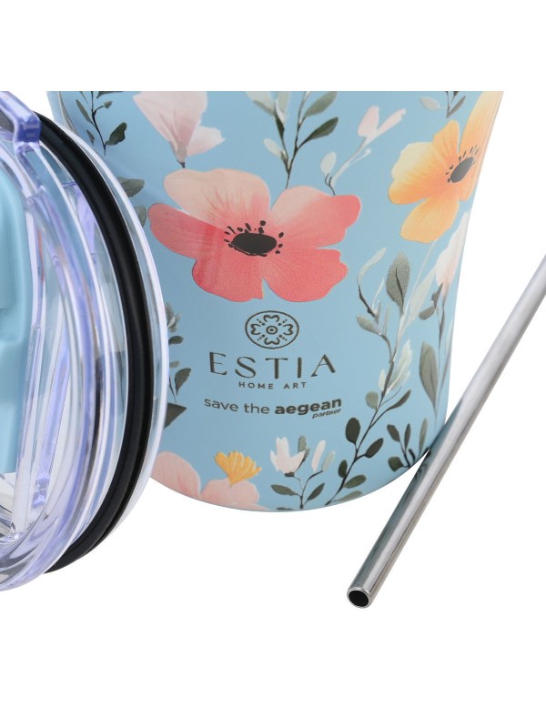 Estia Coffee Mug Save The Aegean Ανακυκλώσιμο Ποτήρι Θερμός Ανοξείδωτο BPA Free 350ml Sky Garden με Καλαμάκι 01-31695 Estia Coffee Mug Save The Aegean Ανακυκλώσιμο Ποτήρι Θερμός Ανοξείδωτο BPA Free 350ml Sky Garden με Καλαμάκι 01-31695