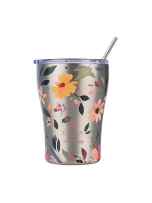 Estia Coffee Mug Save The Aegean Θερμός Ανοξείδωτο BPA Free 350ml Silver Botanic με Καλαμάκι 01-31787 Estia Coffee Mug Save The Aegean Θερμός Ανοξείδωτο BPA Free 350ml Silver Botanic με Καλαμάκι 01-31787