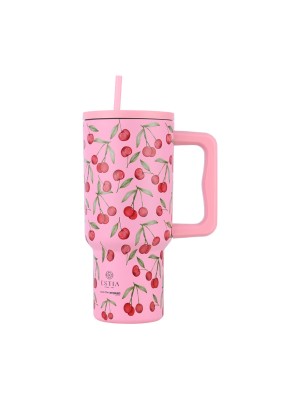 Estia Straw Tumbler XL Θερμός Ανοξείδωτο BPA Free 900ml Cherry Rose 01-32081 Estia Straw Tumbler XL Θερμός Ανοξείδωτο BPA Free 900ml Cherry Rose 01-32081