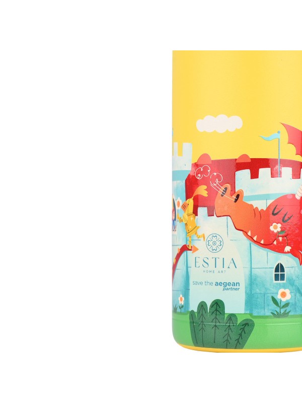 Estia Wonder Bottle Save the Aegean Παιδικό Παγούρι Θερμός Dragon Ανοξείδωτο με Καλαμάκι Non Spill Fortress Dragon 500ml 01-33149
